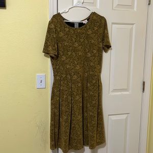 LulaRoe 2XL Dress Yellow Floral